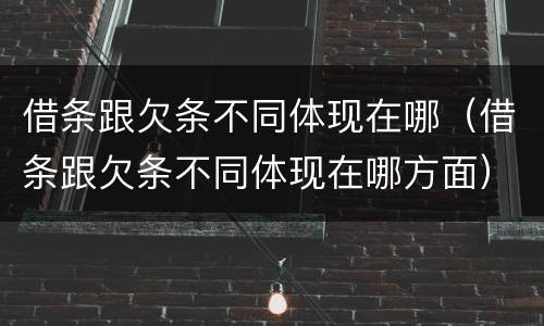 借条跟欠条不同体现在哪（借条跟欠条不同体现在哪方面）