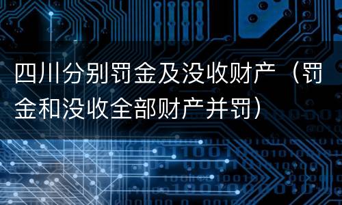 四川分别罚金及没收财产（罚金和没收全部财产并罚）
