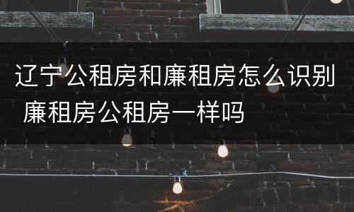 辽宁公租房和廉租房怎么识别 廉租房公租房一样吗
