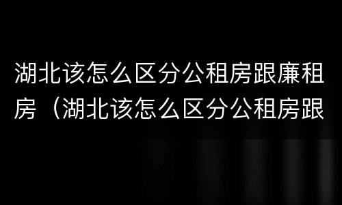 湖北该怎么区分公租房跟廉租房（湖北该怎么区分公租房跟廉租房呢）