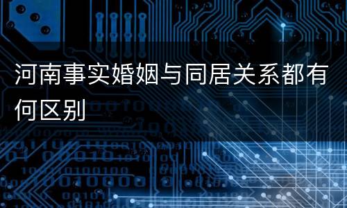 河南事实婚姻与同居关系都有何区别