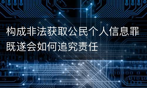 构成非法获取公民个人信息罪既遂会如何追究责任