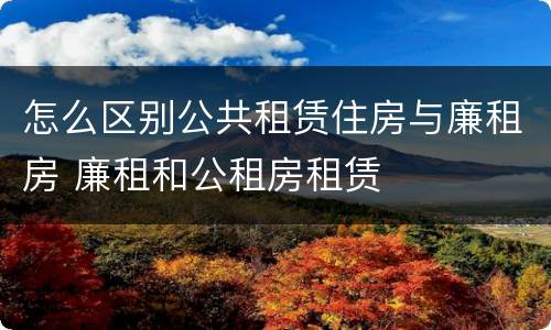 怎么区别公共租赁住房与廉租房 廉租和公租房租赁