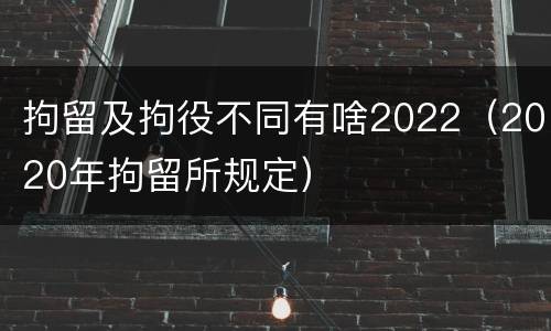 拘留及拘役不同有啥2022（2020年拘留所规定）