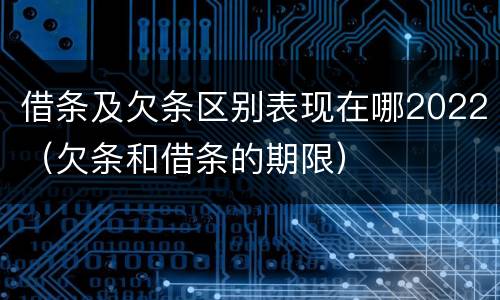 借条及欠条区别表现在哪2022（欠条和借条的期限）