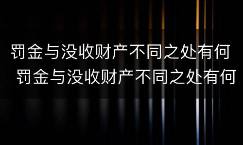 罚金与没收财产不同之处有何 罚金与没收财产不同之处有何不同