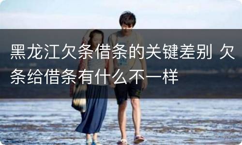 黑龙江欠条借条的关键差别 欠条给借条有什么不一样