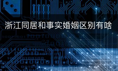 浙江同居和事实婚姻区别有啥