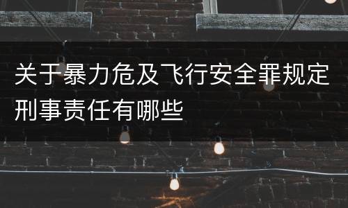 关于暴力危及飞行安全罪规定刑事责任有哪些