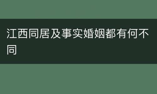 江西同居及事实婚姻都有何不同