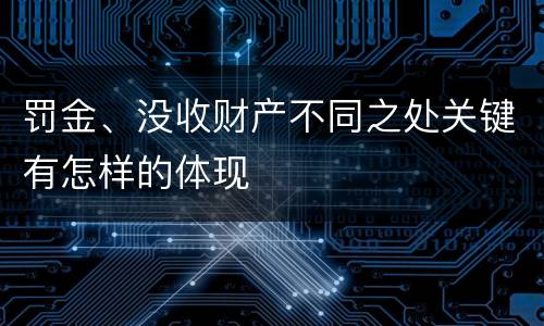 罚金、没收财产不同之处关键有怎样的体现