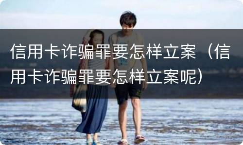 信用卡诈骗罪要怎样立案（信用卡诈骗罪要怎样立案呢）