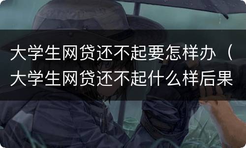 大学生网贷还不起要怎样办（大学生网贷还不起什么样后果）