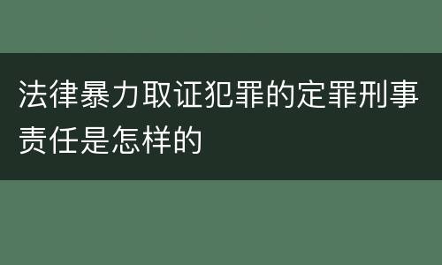 法律暴力取证犯罪的定罪刑事责任是怎样的