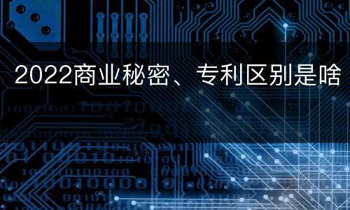 2022商业秘密、专利区别是啥