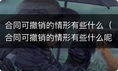 合同可撤销的情形有些什么（合同可撤销的情形有些什么呢）