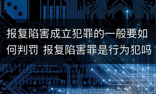 报复陷害成立犯罪的一般要如何判罚 报复陷害罪是行为犯吗