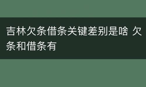 吉林欠条借条关键差别是啥 欠条和借条有