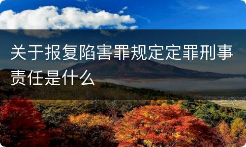 关于报复陷害罪规定定罪刑事责任是什么