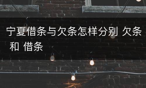宁夏借条与欠条怎样分别 欠条 和 借条