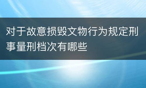 对于故意损毁文物行为规定刑事量刑档次有哪些