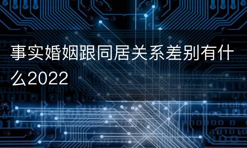 事实婚姻跟同居关系差别有什么2022