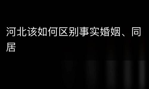 河北该如何区别事实婚姻、同居