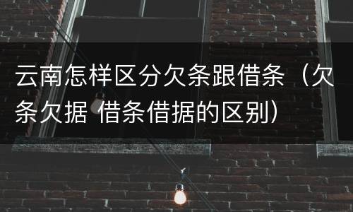 云南怎样区分欠条跟借条（欠条欠据 借条借据的区别）