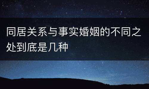 同居关系与事实婚姻的不同之处到底是几种