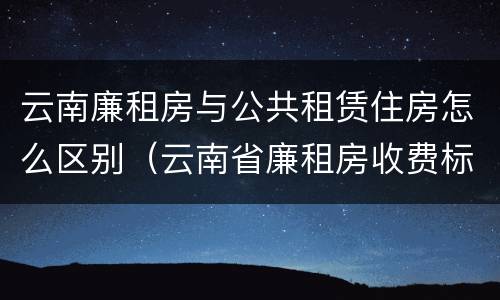 云南廉租房与公共租赁住房怎么区别（云南省廉租房收费标准）