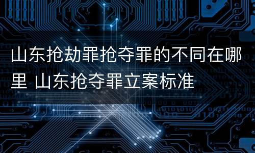 山东抢劫罪抢夺罪的不同在哪里 山东抢夺罪立案标准