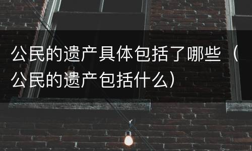 公民的遗产具体包括了哪些（公民的遗产包括什么）