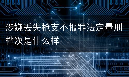 涉嫌丢失枪支不报罪法定量刑档次是什么样