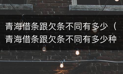 青海借条跟欠条不同有多少（青海借条跟欠条不同有多少种）