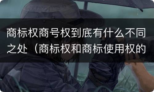 商标权商号权到底有什么不同之处（商标权和商标使用权的区别）
