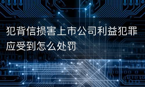 犯背信损害上市公司利益犯罪应受到怎么处罚