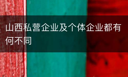 山西私营企业及个体企业都有何不同