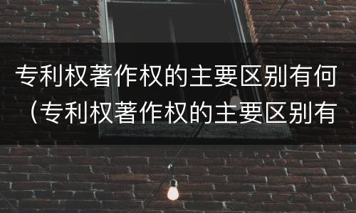 专利权著作权的主要区别有何（专利权著作权的主要区别有何特征）