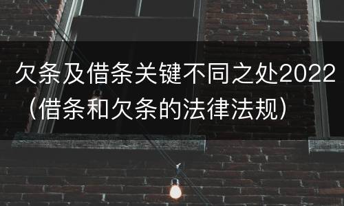 欠条及借条关键不同之处2022（借条和欠条的法律法规）