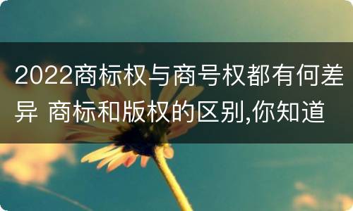 2022商标权与商号权都有何差异 商标和版权的区别,你知道多少?