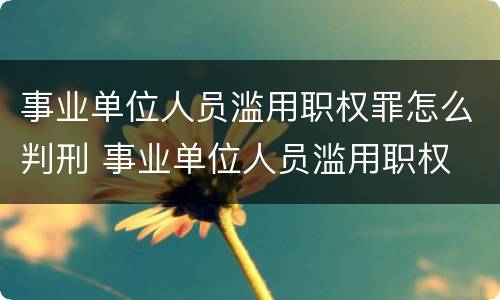 事业单位人员滥用职权罪怎么判刑 事业单位人员滥用职权 立案标准