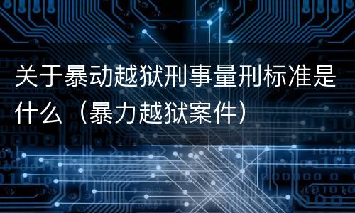 关于暴动越狱刑事量刑标准是什么（暴力越狱案件）