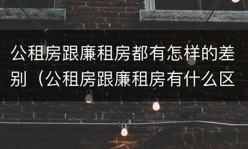 公租房跟廉租房都有怎样的差别（公租房跟廉租房有什么区别）