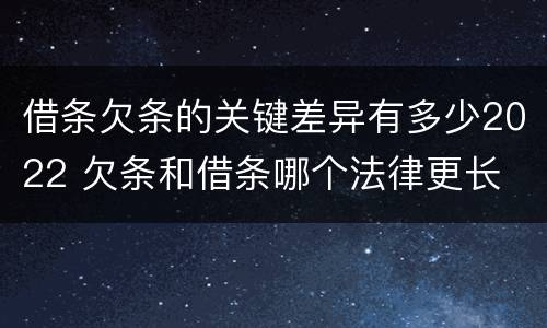 借条欠条的关键差异有多少2022 欠条和借条哪个法律更长