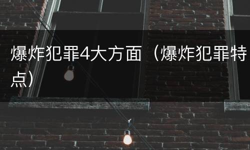 爆炸犯罪4大方面（爆炸犯罪特点）