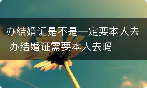 办结婚证是不是一定要本人去 办结婚证需要本人去吗