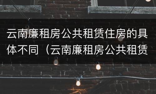云南廉租房公共租赁住房的具体不同（云南廉租房公共租赁住房的具体不同条件）