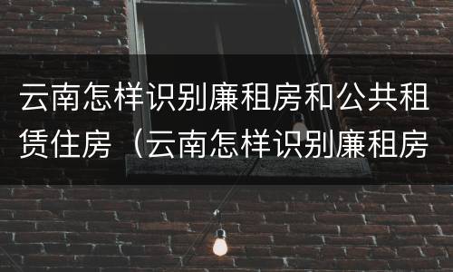 云南怎样识别廉租房和公共租赁住房（云南怎样识别廉租房和公共租赁住房信息）