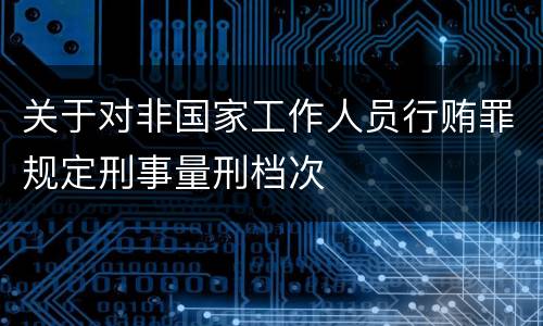 关于对非国家工作人员行贿罪规定刑事量刑档次