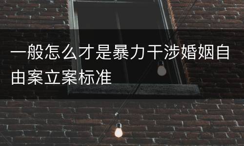 一般怎么才是暴力干涉婚姻自由案立案标准